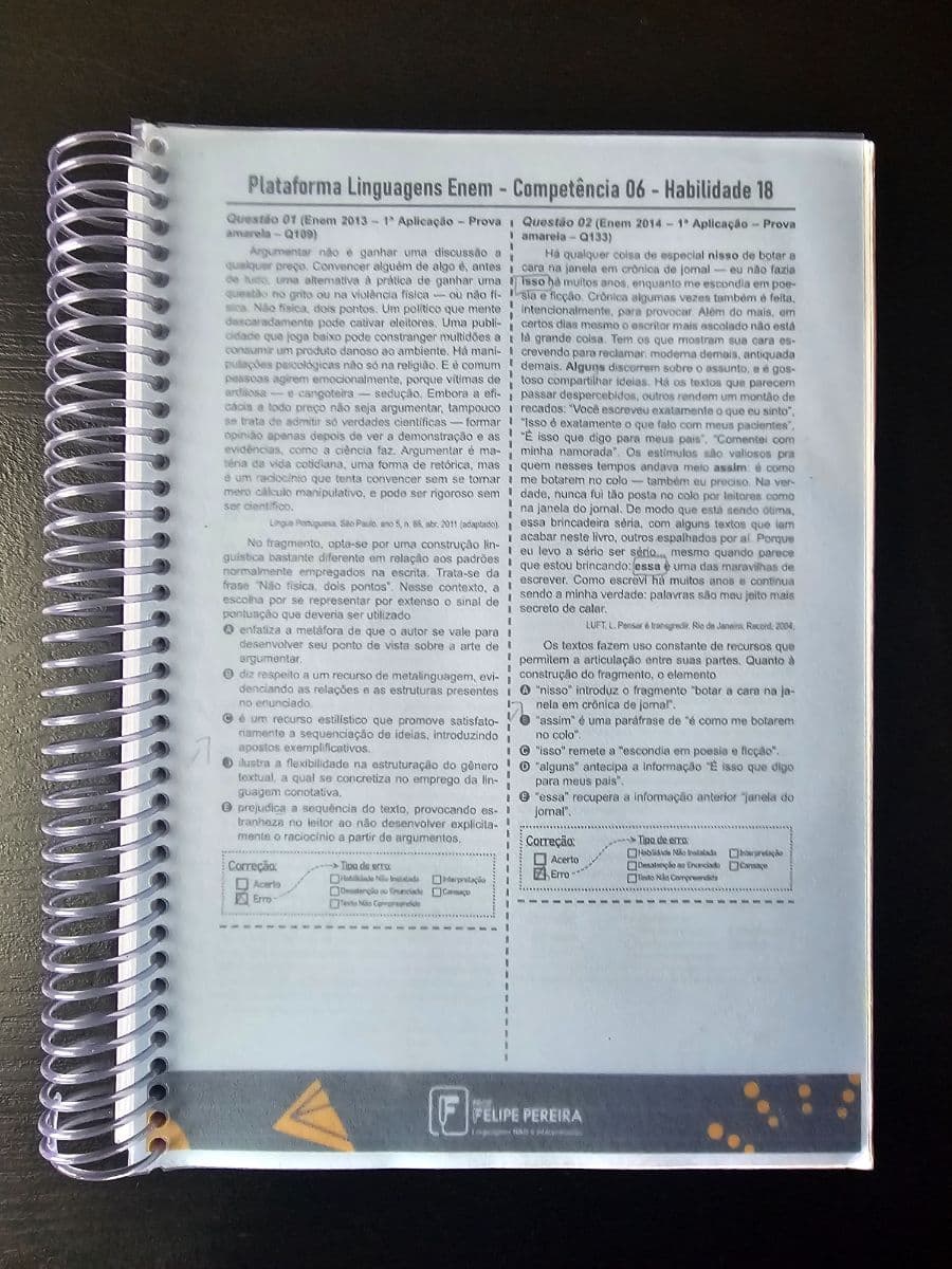 Plataforma Linguagens Enem - Competência 06 - Habilidade 18