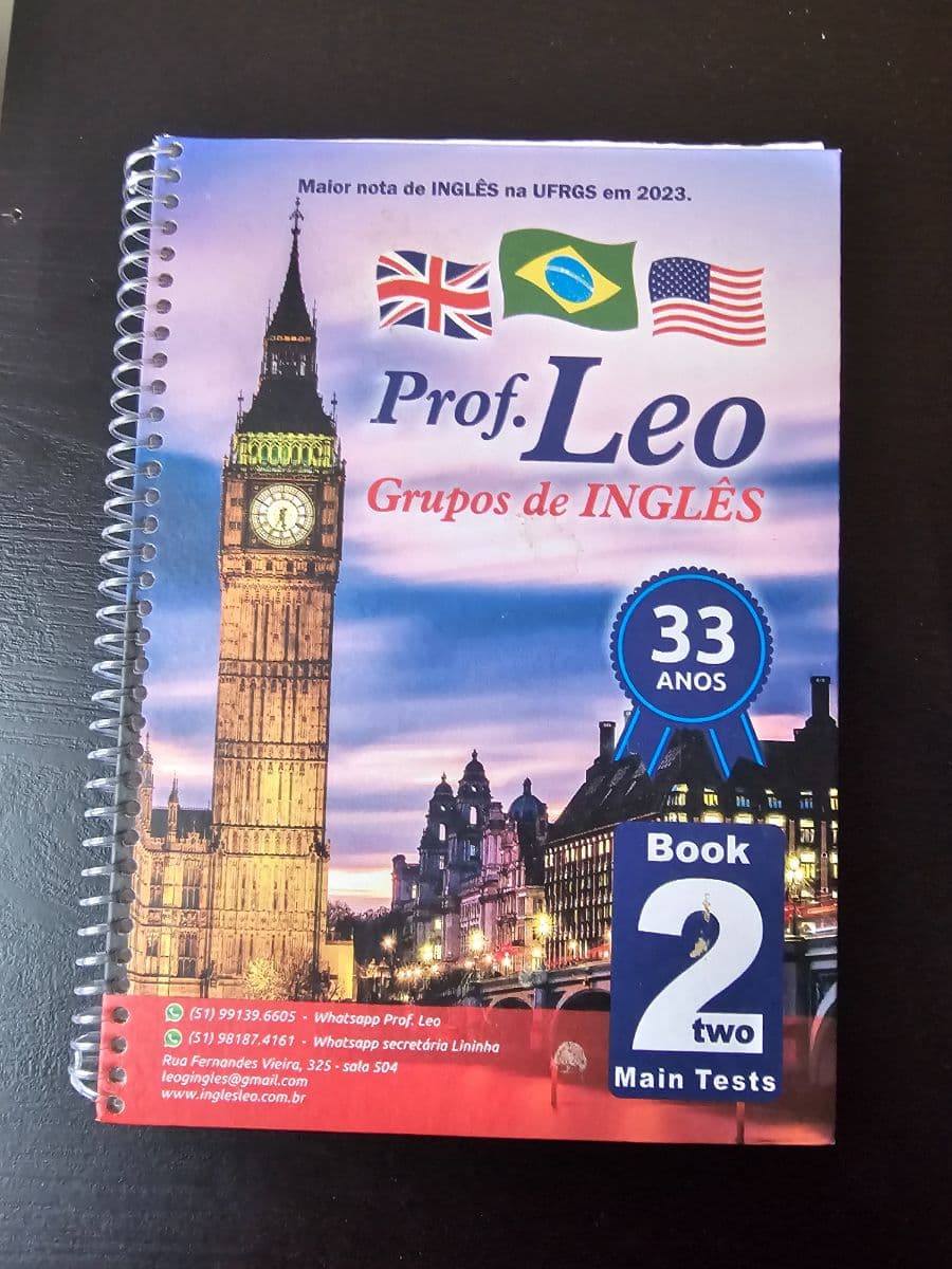 Prof. Leo Grupos de INGLÊS Book 2 Main Tests